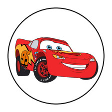 CARS STICKERS ENVELOPE SEALS LABELS 1.5" ROUND MCQUEEN CUSTOM