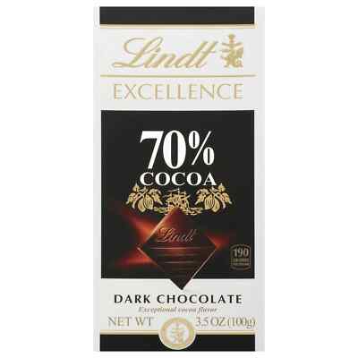 Lindt Excellence 70% Cocoa Dark Chocolate Bar 3.5oz. - Pack of 4