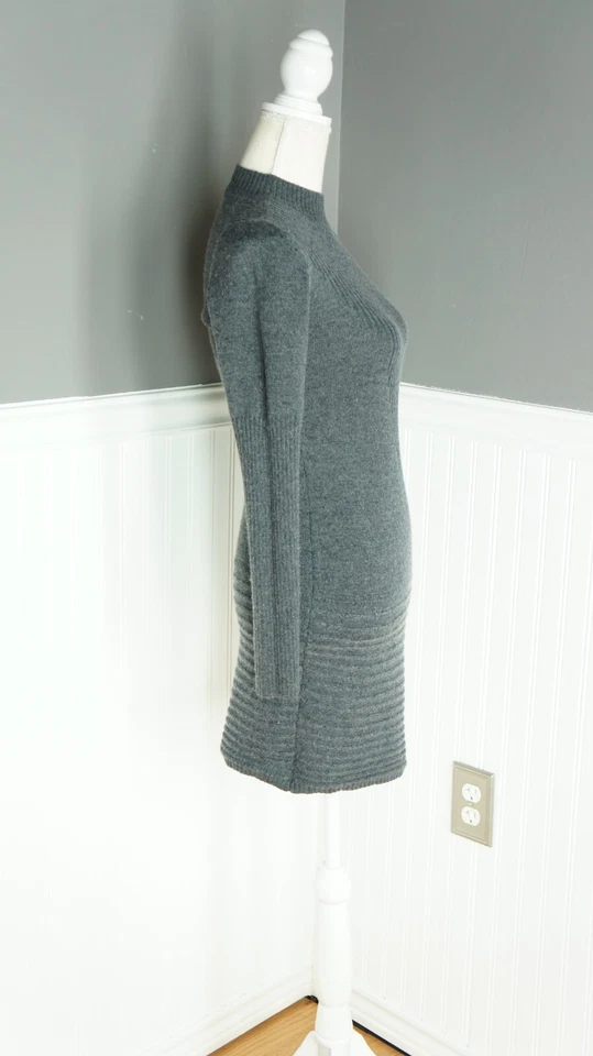 Vestido Suéter Max Studio Talla M Gris Texturizado Tejido Manga Larga Bodycon Mezcla de Lana Foto 2 de 4