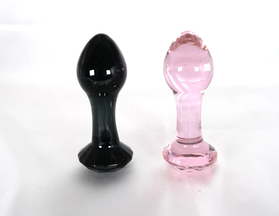 Rosa Negro Cristal Vidrio Anal Plug Butt Plug Punto G Ano Masturbación Juguete Sexual Foto 2 de 4