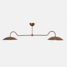 Wall Chandelier Handmade Linear Brass Double Shade Ceiling Pendan  Light Fixture