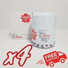 4x Pack of Sakura C-2906 Oil Filters - Equivalent of Ryco Z630