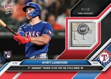 2024 TOPPS NOW #364E WYATT LANGFORD ROOKIE GAME USED BASE RELIC RED 1/10