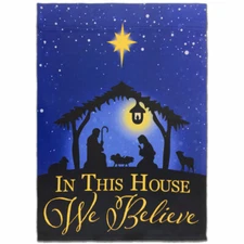We Believe in Jesus Garden Flag 12x18in Cute Novelty Yard Flag Christian