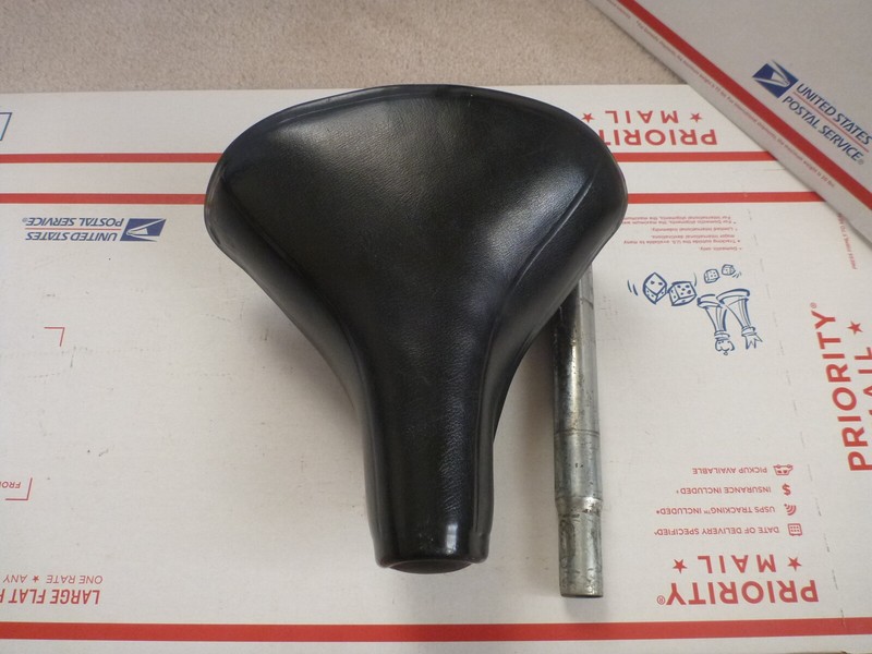 Vintage Mesinger Messinger Dual Spring Bicycle Seat Saddle Schwinn w/ post Nice