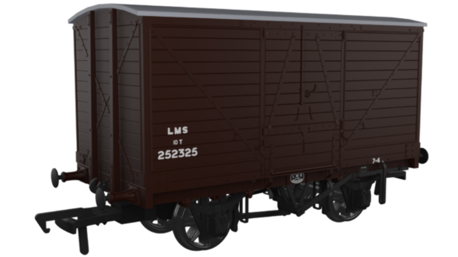 Rapido Trains 945009 OO Gauge Dia.88 10T Van 252325 – LMS Bauxite (post-1936)