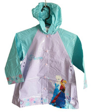 BNWT Girls Size 3 Frozen Lilac Blue PVC Plastic Waterproof Raincoat Rain Coat