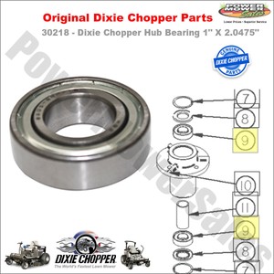 Spindle Bearing replaces Dixie Chopper 30218 Part # 230-054