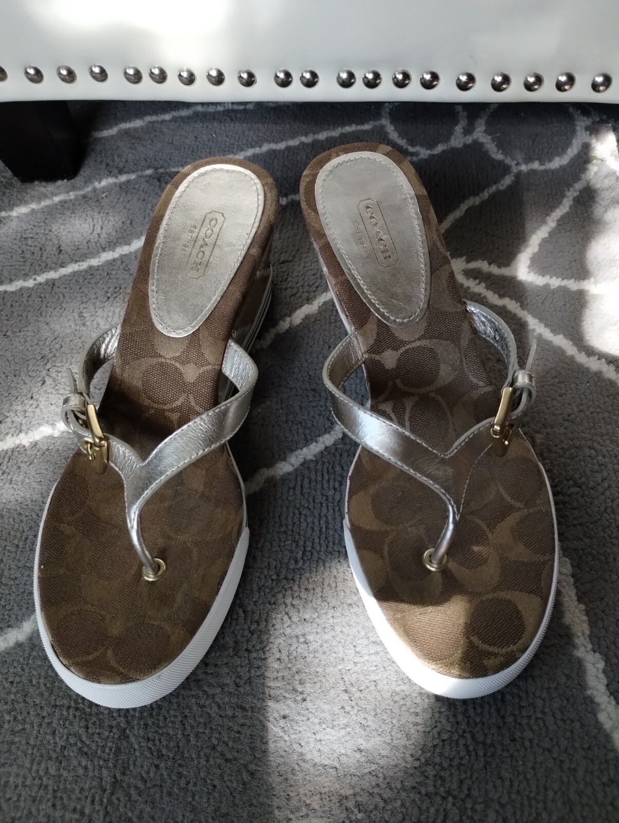 Coach "Pristine"Patchwork Logo Sandals - image 2