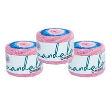  3 Pack Lion Brand Yarn 551-208AL Mandala Ombre Yarn, Pure