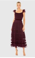 Mac Duggal 8054 Amethyst Purple Ruffle Dress Sz 4 NWOT
