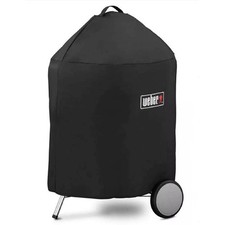 Weber 7149 Premium 22" Kettle Charcoal Grill Cover Black Weather Resistant OEM