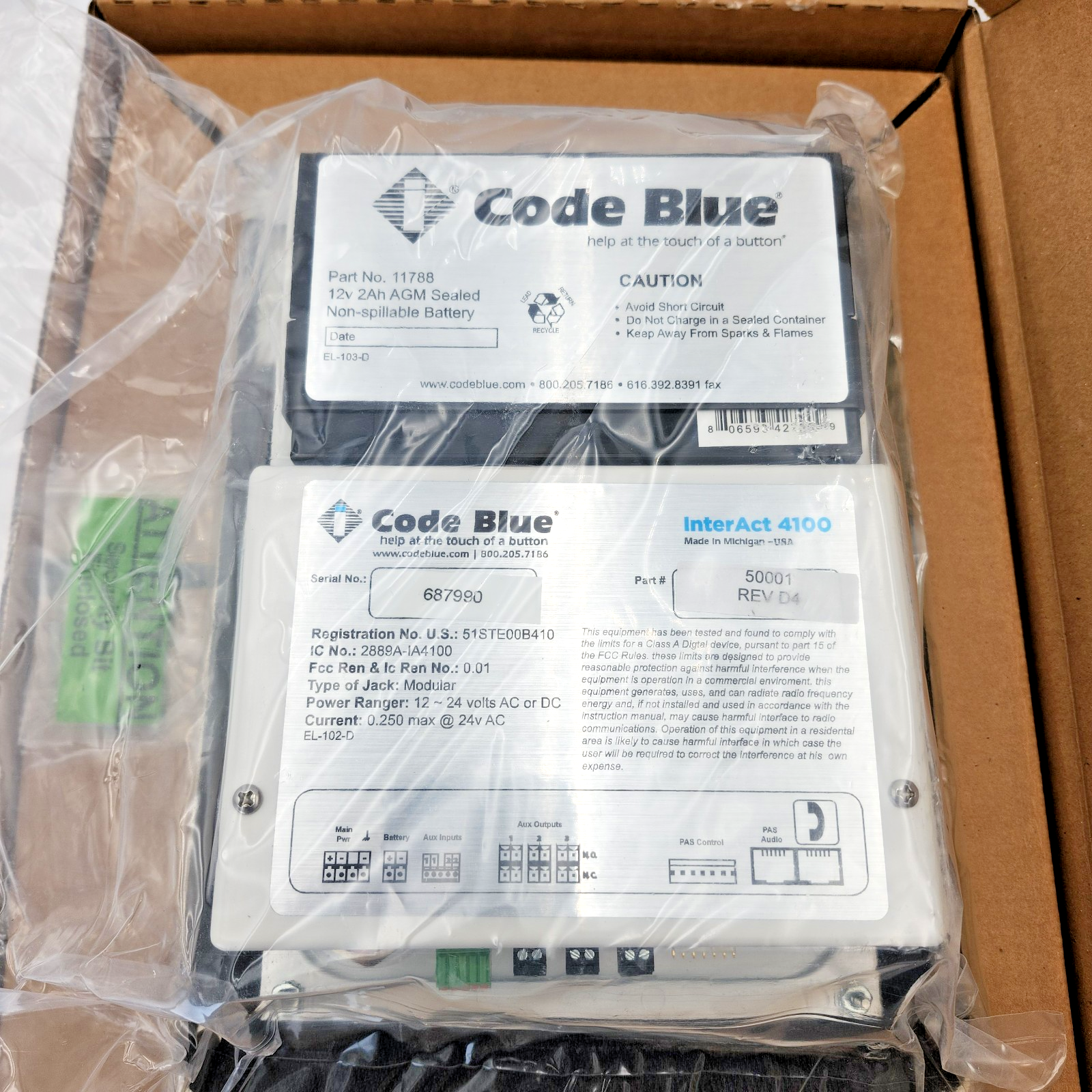 Code Blue InterAct IA4100 Emergency Phone Station 50001 Rev D4 New Open ...