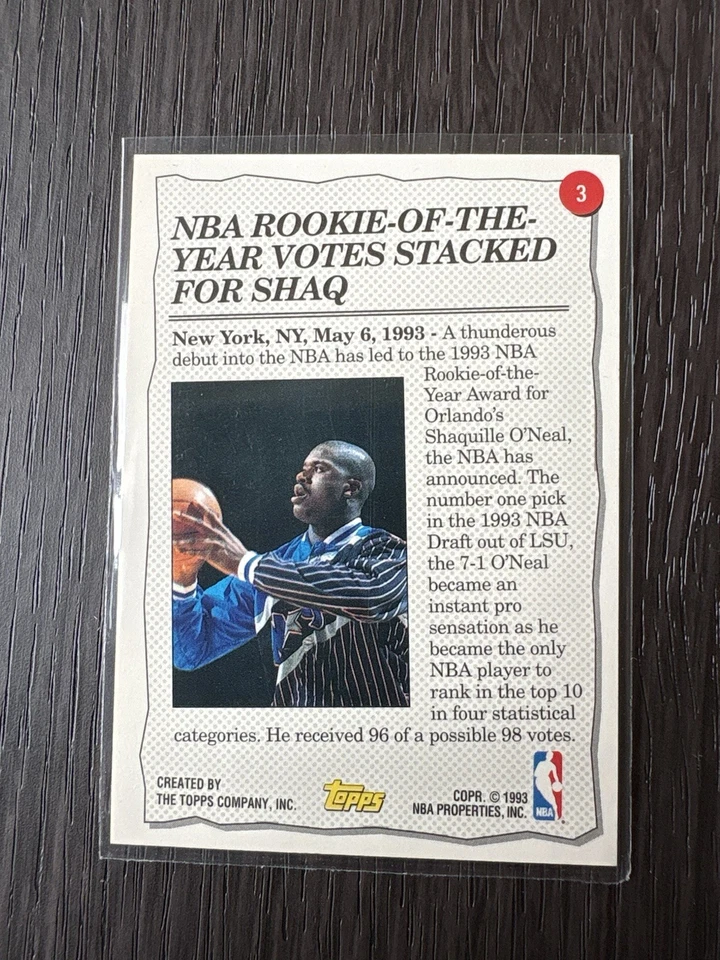 Shaquille O’Neal Topps Highlight 1992-93 Foto 4 de 4