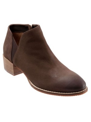 SAVA Womens Brown Goring Tegan Round Toe Block Heel Zip-Up Booties 42