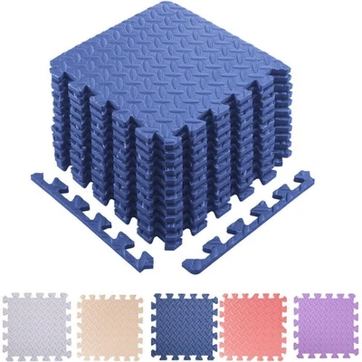 Soft Foam Interlocking EVA Puzzle Rubber Yoga Floor Mats Gym Flooring - image 1 of 4