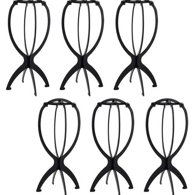 Perücke-Ständer Set mit 6 Stück faltbar stabil Kunststoff Schwarz 36x16cm