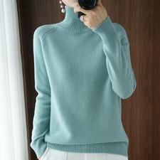 New Cashmere Thick Turtleneck Sweaters Long Soft Knitted Sleeve Casual Pullovers