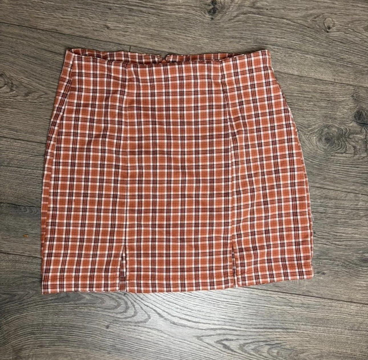Aéropostale Women's Plaid Short Straight Pencil Skirt Brown White Size M