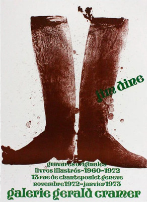 Jim Dine Silhouette Black Boots poster (Galerie Gerald Cramer, Geneva, 1973) 