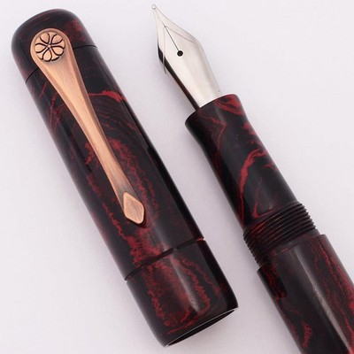 Peyton Street Pens Z2 Fountain Pen - Black-Red Prem. Ebonite JoWo #6 Nibs (New)