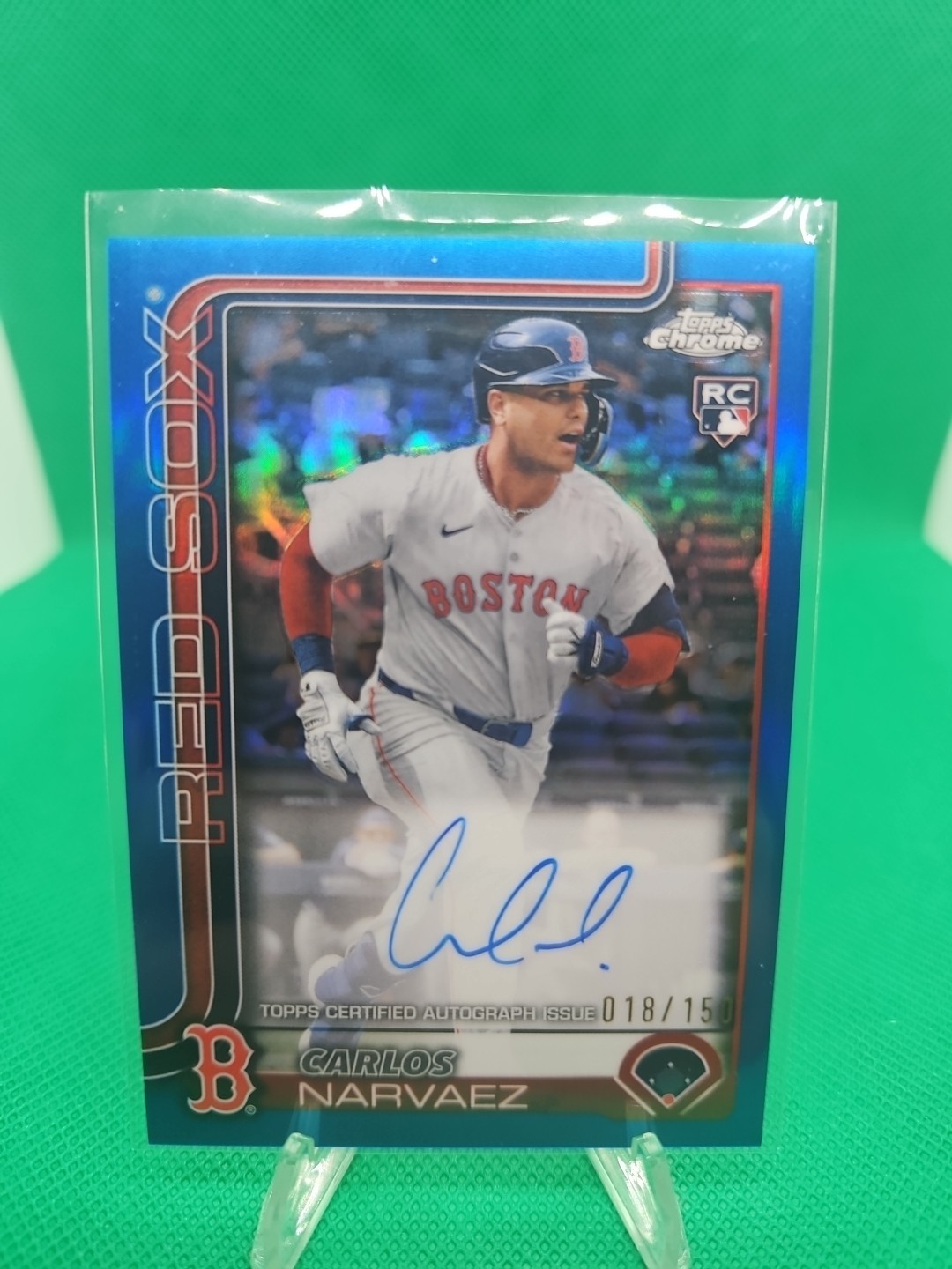 2025 Topps Chrome - Rookie Autographs Carlos Narvaez #RA-CAN Blue Refractor /150