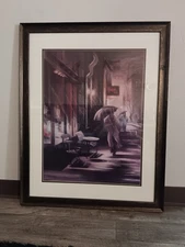 Carol Jessen Greenwich Village Reflections Framed And Matted.   36"x28.15 Inches