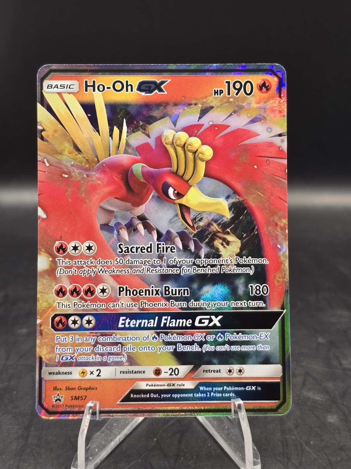 Pokemon TCG HO-OH GX (Full Art) SM57 Sun & Moon Black Star Promo Holo NM
