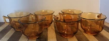 34 Piece Set Vintage Indiana Glass Amber Optic Rays Design 1930's