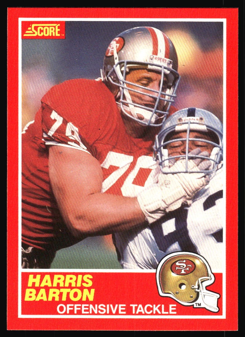 1989 Score Harris Barton Rookie #148 San Francisco 49ers