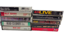 Lot of 10 Classic Rock Cassette Tapes AC/DC Aerosmith Rod Stewart Billy Squier