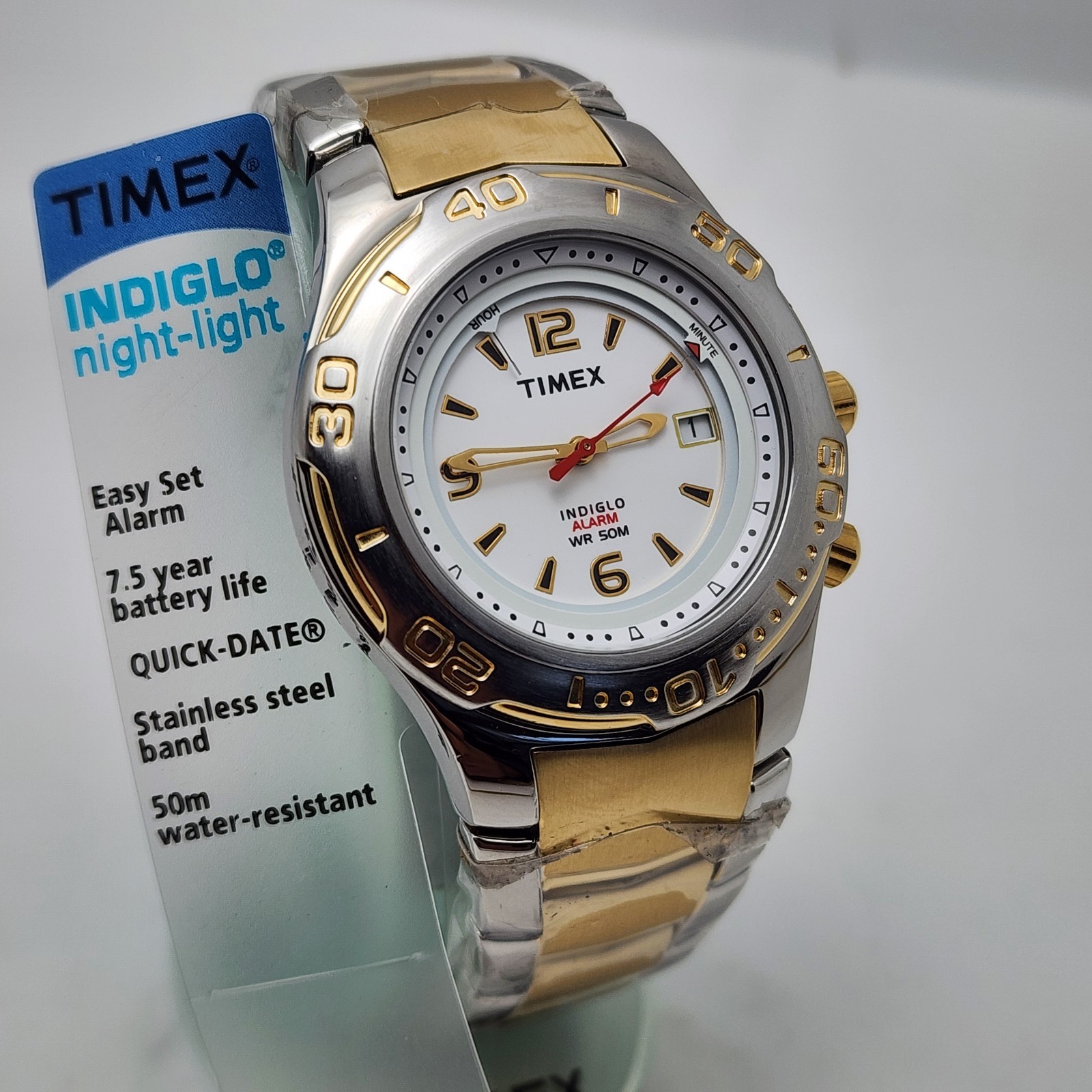 Timex T29981 Indiglo Easy Set Alarm Quick Date WR 50M Date Analog Men's Watch