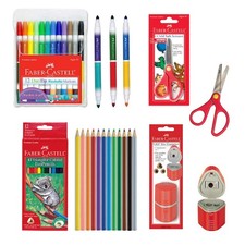Back to School Supplies Set - 12 DuoTip Markers, 12 Colored Ecopencils, Child...