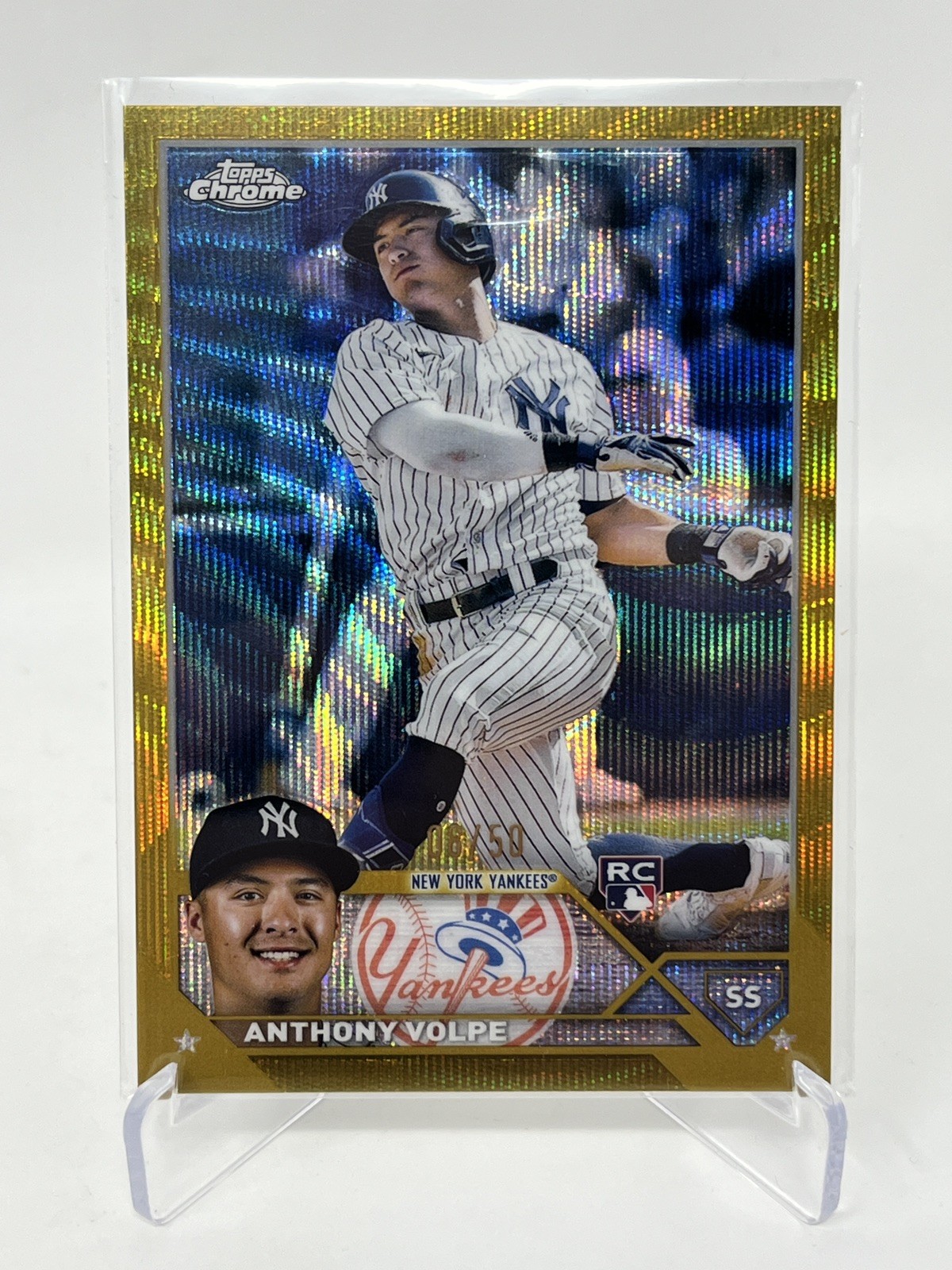 2023 Topps Chrome Gold Wave Refractor 08/50 Anthony Volpe #4