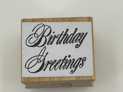 Birthday Greetings Script Rubber Stamp Card Making Factory Second