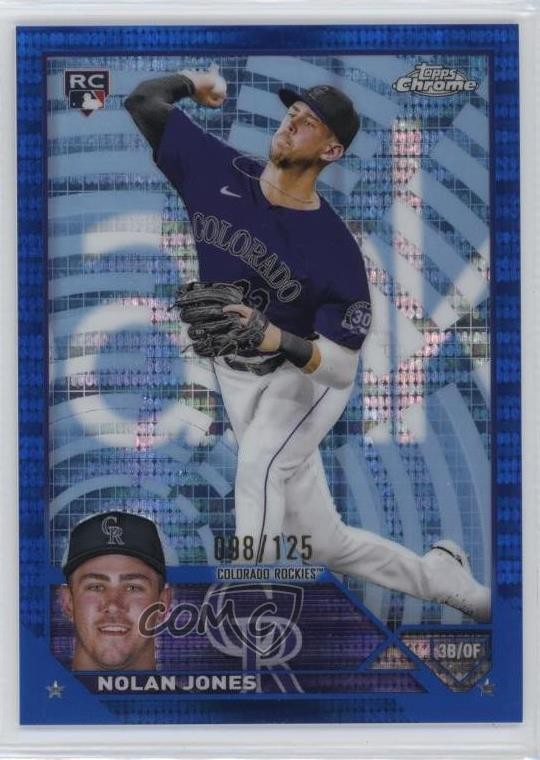 2023 Topps Chrome Blue Sonar Refractor 98/125 Nolan Jones #43 Rookie RC 13c1
