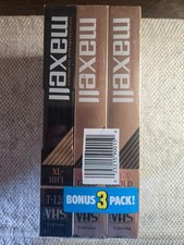 Maxell VHS Video Cassettes T-160 Blank Tapes 3-Pack XL-HIFI NEW Sealed