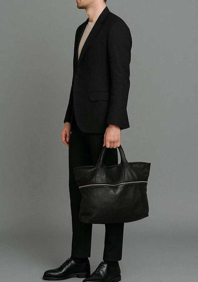 Bolso de Mano Alexander Wang Jo Unisex XL Cuero Negro Cremalleras Cuero Más Suave Foto 2 de 4