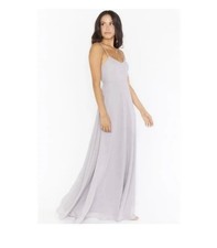 SHOW ME YOUR MUMU Faith Maxi Dress Dove Grey Chiffon Weddings Prom Small NWT