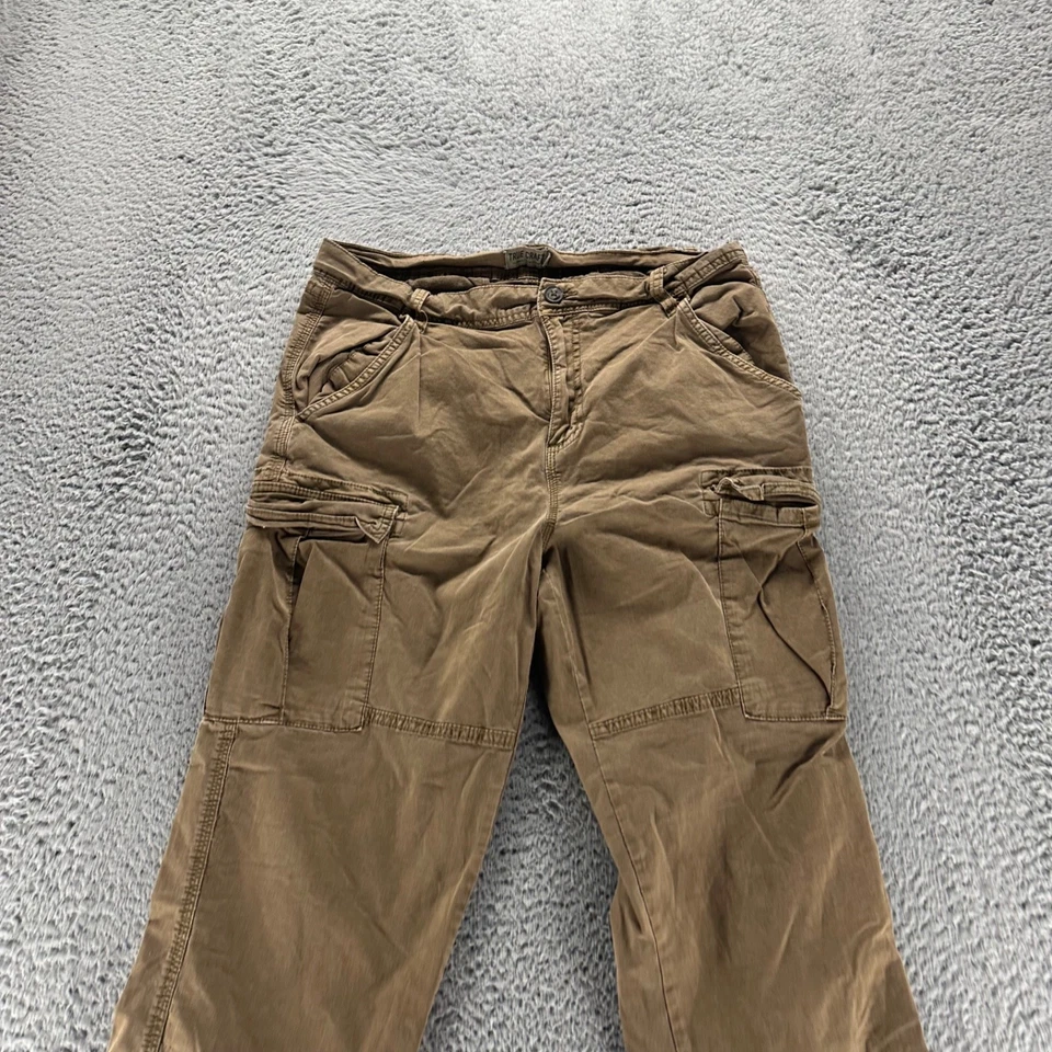 Pantalones cargo True Craft para hombre 32x32 marrón algodón elástico recto carga utilitario Foto 2 de 4