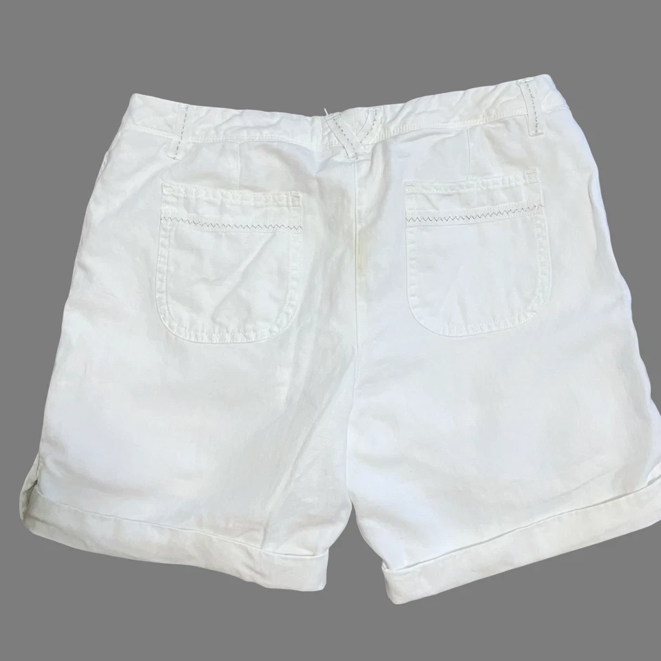 Pantalones cortos para mujer White House Black Market talla 6 algodón lino blanco vacaciones playa” Foto 4 de 4
