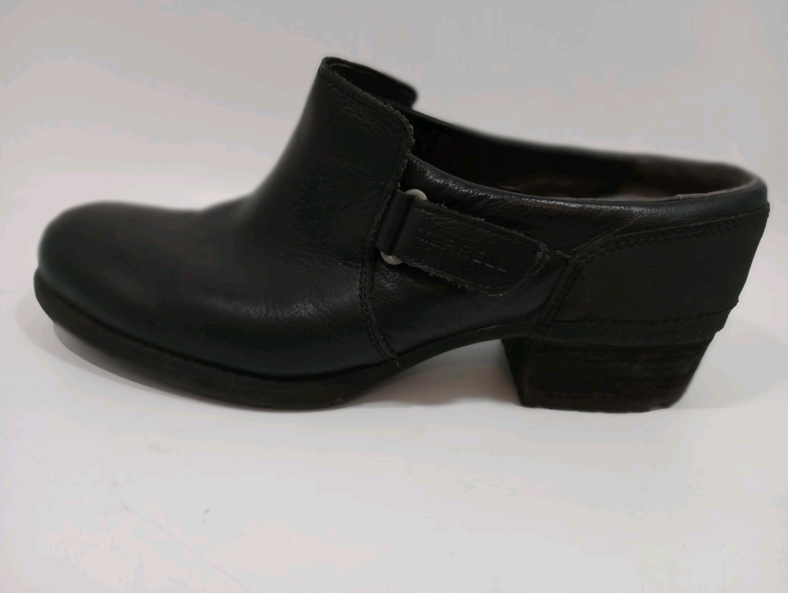 Merrell zoccoli donna US 10 neri shiloh pelle punta tonda slip on mules