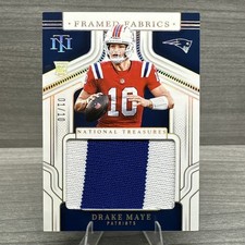 2024 Panini National Treasures Framed Fabric Drake Maye 1/10 RC First on Print