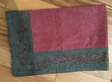 NOBLE EXCELLENCE 100% Cotton Christmas Tablecloth 52" X 70" Embroidered Border