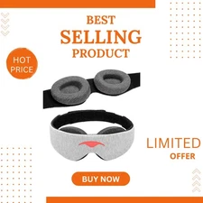 Luxury Adjustable Sleep Mask with Detachable Eyecups - Ideal for Deeper Sleep