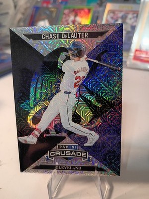 1/1   Chase DeLauter 2025 Panini Crusade 1/1 black mojo #63 Cleveland Guardians