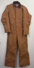 BERNE Men's S Short Deluxe Insulated Coveralls-Brown Duck Canvas Jumpsuit-I417BD