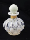 Fenton Devilbiss Art Glass Perfume Bottle Opalescent Coin Dot French White