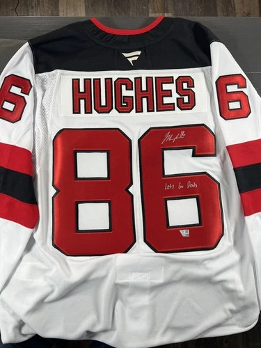 Jack Hughes Autographed & Inscribed New Jersey Devils Fanatics Under Wraps NHL