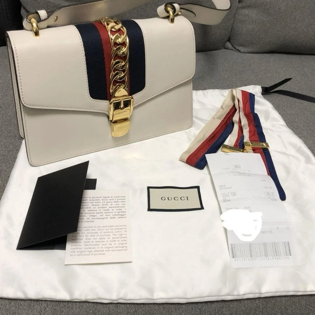 Gucci Sac à Bandoulière 2 Voies Sylvie Sac à Main Luxe Sac Designer Sac Élégant Fourre tout